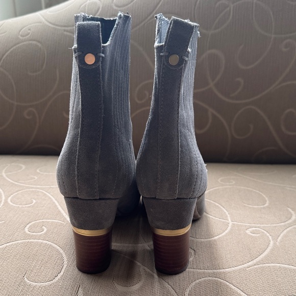 Elegant Charcoal Ankle Suede Booties - Picture 3 of 5